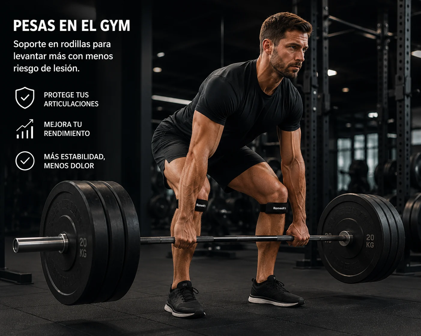 Persona en pleno entrenamiento de fuerza con soporte articular en el codo